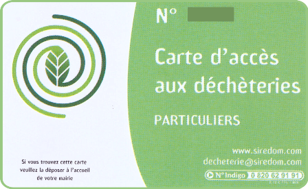 SIREDOM Carte accès déchèteries small